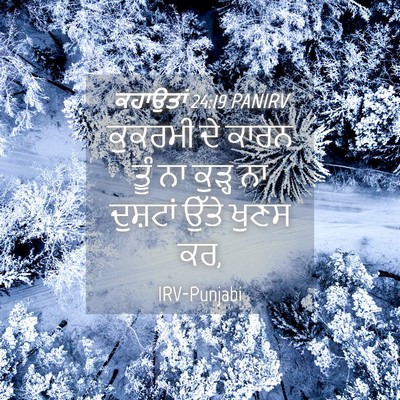 Picture 04 - ਕਹਾਉਤਾਂ 24:19 PANIRV - ਕੁਕਰਮੀ ਦੇ ਕਾਰਨ ਤੂੰ - Bible Verse Picture