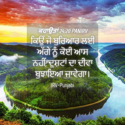 Picture 04 - ਕਹਾਉਤਾਂ 24:20 PANIRV - ਕਿਉਂ ਜੋ ਬੁਰਿਆਰ ਲਈ - Bible Verse Picture