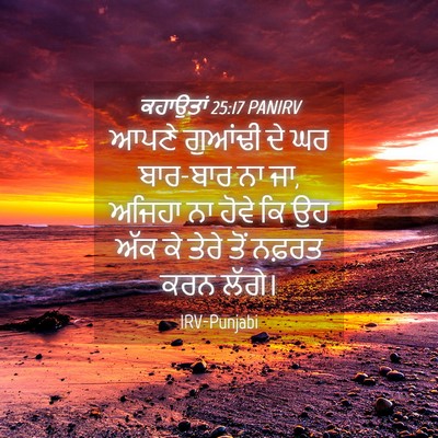 Picture 04 - ਕਹਾਉਤਾਂ 25:17 PANIRV - ਆਪਣੇ ਗੁਆਂਢੀ ਦੇ ਘਰ - Bible Verse Picture