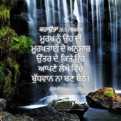 Picture 04 - ਕਹਾਉਤਾਂ 26:5 PANIRV - ਮੂਰਖ ਨੂੰ ਉਹ ਦੀ - Bible Verse Picture
