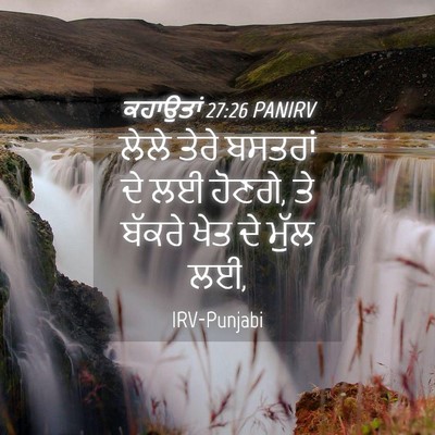 Picture 04 - ਕਹਾਉਤਾਂ 27:26 PANIRV - ਲੇਲੇ ਤੇਰੇ ਬਸਤਰਾਂ - Bible Verse Picture