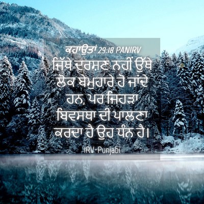 Picture 04 - ਕਹਾਉਤਾਂ 29:18 PANIRV - ਜਿੱਥੇ ਦਰਸ਼ਣ ਨਹੀਂ - Bible Verse Picture