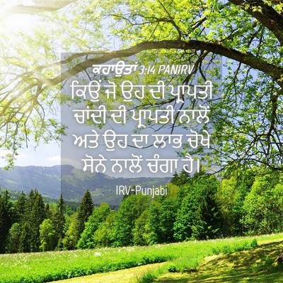 Picture 04 - ਕਹਾਉਤਾਂ 3:14 PANIRV - ਕਿਉਂ ਜੋ ਉਹ ਦੀ - Bible Verse Picture