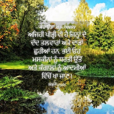 Picture 04 - ਕਹਾਉਤਾਂ 30:14 PANIRV - ਅਜਿਹੀ ਪੀੜ੍ਹੀ ਵੀ ਹੈ - Bible Verse Picture