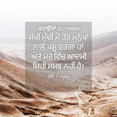 Picture 04 - ਕਹਾਉਤਾਂ 30:2 PANIRV - ਸੱਚੀਂ ਮੁੱਚੀਂ ਮੈਂ - Bible Verse Picture