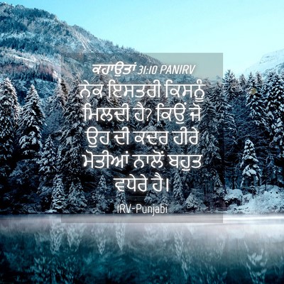 Picture 04 - ਕਹਾਉਤਾਂ 31:10 PANIRV - ਨੇਕ ਇਸਤਰੀ ਕਿਸਨੂੰ - Bible Verse Picture