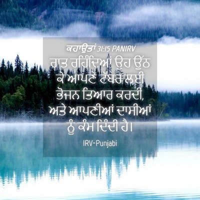 Picture 04 - ਕਹਾਉਤਾਂ 31:15 PANIRV - ਰਾਤ ਰਹਿੰਦਿਆਂ ਉਹ - Bible Verse Picture