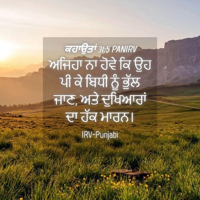 Picture 04 - ਕਹਾਉਤਾਂ 31:5 PANIRV - ਅਜਿਹਾ ਨਾ ਹੋਵੇ ਕਿ ਉਹ - Bible Verse Picture