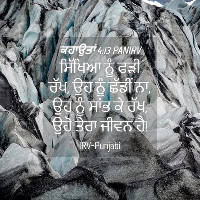 Picture 04 - ਕਹਾਉਤਾਂ 4:13 PANIRV - ਸਿੱਖਿਆ ਨੂੰ ਫੜੀ ਰੱਖ, - Bible Verse Picture