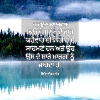 Picture 04 - ਕਹਾਉਤਾਂ 5:21 PANIRV - ਕਿਉਂ ਜੋ ਮਨੁੱਖ ਦੇ - Bible Verse Picture