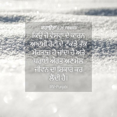 Picture 04 - ਕਹਾਉਤਾਂ 6:26 PANIRV - ਕਿਉਂ ਜੋ ਵੇਸਵਾ ਦੇ - Bible Verse Picture
