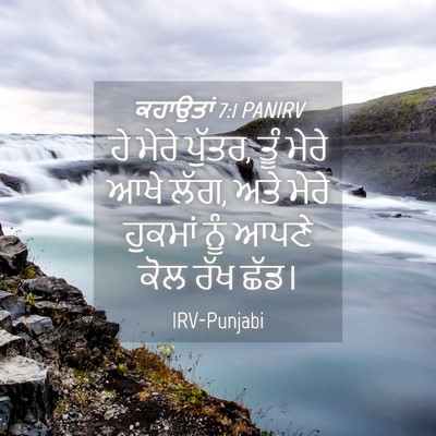 Picture 04 - ਕਹਾਉਤਾਂ 7:1 PANIRV - ਹੇ ਮੇਰੇ ਪੁੱਤਰ, ਤੂੰ - Bible Verse Picture