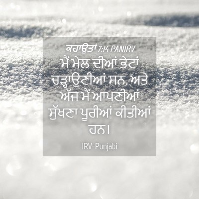 Picture 04 - ਕਹਾਉਤਾਂ 7:14 PANIRV - ਮੈਂ ਮੇਲ ਦੀਆਂ ਭੇਟਾਂ - Bible Verse Picture