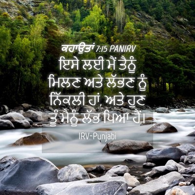 Picture 04 - ਕਹਾਉਤਾਂ 7:15 PANIRV - ਇਸੇ ਲਈ ਮੈਂ ਤੈਨੂੰ - Bible Verse Picture