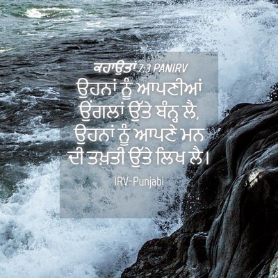 Picture 04 - ਕਹਾਉਤਾਂ 7:3 PANIRV - ਉਹਨਾਂ ਨੂੰ ਆਪਣੀਆਂ - Bible Verse Picture