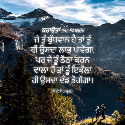 Picture 04 - ਕਹਾਉਤਾਂ 9:12 PANIRV - ਜੇ ਤੂੰ ਬੁੱਧਵਾਨ ਹੈ - Bible Verse Picture