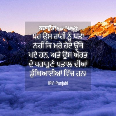 Picture 04 - ਕਹਾਉਤਾਂ 9:18 PANIRV - ਪਰ ਉਸ ਰਾਹੀ ਨੂੰ ਪਤਾ - Bible Verse Picture