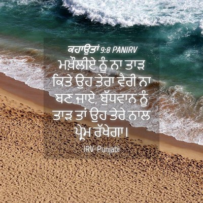 Picture 04 - ਕਹਾਉਤਾਂ 9:8 PANIRV - ਮਖ਼ੌਲੀਏ ਨੂੰ ਨਾ ਤਾੜ - Bible Verse Picture