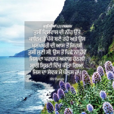 Picture 04 - ਕੁਲੁੱਸੀਆਂ 1:23 PANIRV - ਤੁਸੀਂ ਵਿਸ਼ਵਾਸ ਦੀ - Bible Verse Picture