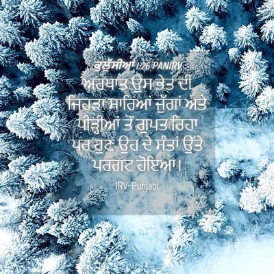 Picture 04 - ਕੁਲੁੱਸੀਆਂ 1:26 PANIRV - ਅਰਥਾਤ ਉਸ ਭੇਤ ਦੀ - Bible Verse Picture