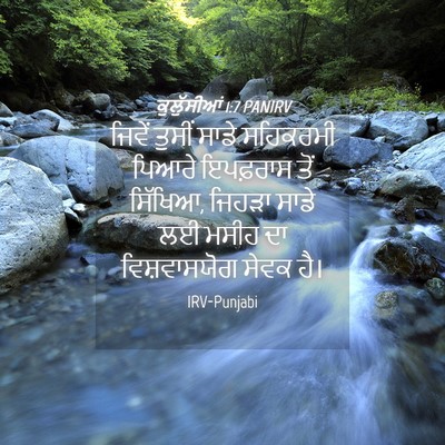 Picture 04 - ਕੁਲੁੱਸੀਆਂ 1:7 PANIRV - ਜਿਵੇਂ ਤੁਸੀਂ ਸਾਡੇ - Bible Verse Picture