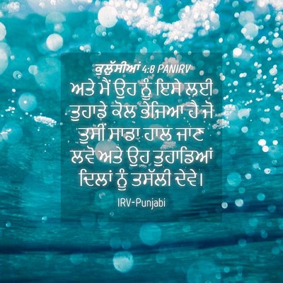 Picture 04 - ਕੁਲੁੱਸੀਆਂ 4:8 PANIRV - ਅਤੇ ਮੈਂ ਉਹ ਨੂੰ ਇਸੇ - Bible Verse Picture