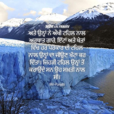 Picture 04 - ਖ਼ਰੋਜ 1:14 PANIRV - ਅਤੇ ਉਨ੍ਹਾਂ ਨੇ ਔਖੀ - Bible Verse Picture
