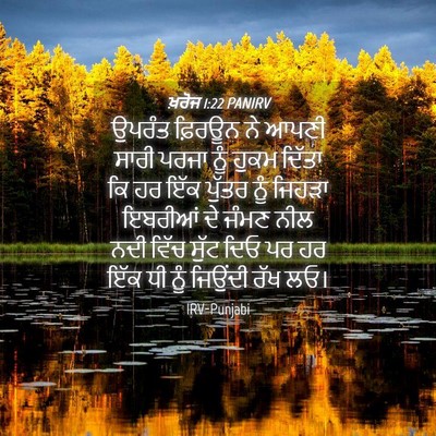 Picture 04 - ਖ਼ਰੋਜ 1:22 PANIRV - ਉਪਰੰਤ ਫ਼ਿਰਊਨ ਨੇ - Bible Verse Picture