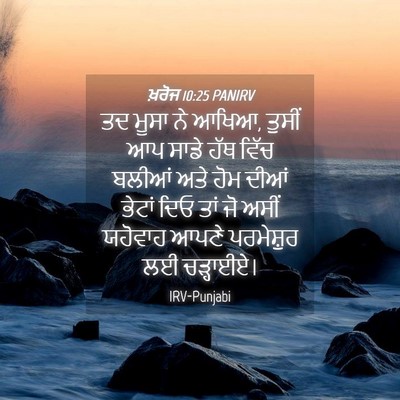 Picture 04 - ਖ਼ਰੋਜ 10:25 PANIRV - ਤਦ ਮੂਸਾ ਨੇ ਆਖਿਆ, - Bible Verse Picture
