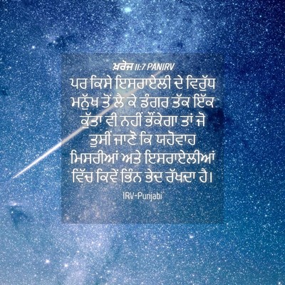 Picture 04 - ਖ਼ਰੋਜ 11:7 PANIRV - ਪਰ ਕਿਸੇ ਇਸਰਾਏਲੀ ਦੇ - Bible Verse Picture