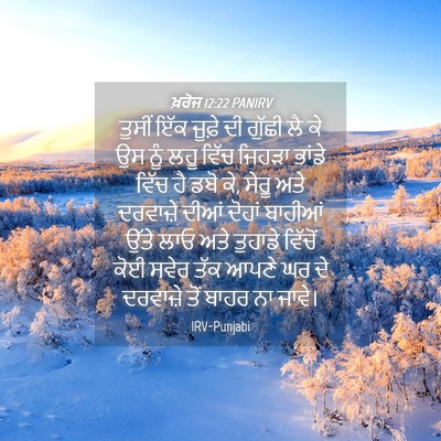 Picture 04 - ਖ਼ਰੋਜ 12:22 PANIRV - ਤੁਸੀਂ ਇੱਕ ਜੂਫ਼ੇ ਦੀ - Bible Verse Picture