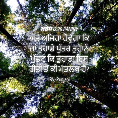 Picture 04 - ਖ਼ਰੋਜ 12:26 PANIRV - ਅਤੇ ਅਜਿਹਾ ਹੋਵੇਗਾ - Bible Verse Picture