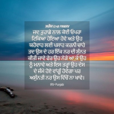 Picture 04 - ਖ਼ਰੋਜ 12:48 PANIRV - ਜਦ ਤੁਹਾਡੇ ਨਾਲ ਕੋਈ - Bible Verse Picture