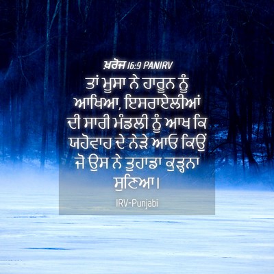 Picture 04 - ਖ਼ਰੋਜ 16:9 PANIRV - ਤਾਂ ਮੂਸਾ ਨੇ ਹਾਰੂਨ - Bible Verse Picture