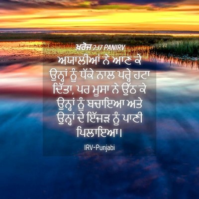 Picture 04 - ਖ਼ਰੋਜ 2:17 PANIRV - ਅਯਾਲੀਆਂ ਨੇ ਆਣ ਕੇ - Bible Verse Picture