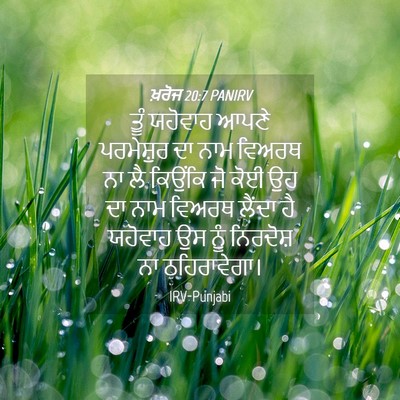 Picture 04 - ਖ਼ਰੋਜ 20:7 PANIRV - ਤੂੰ ਯਹੋਵਾਹ ਆਪਣੇ - Bible Verse Picture