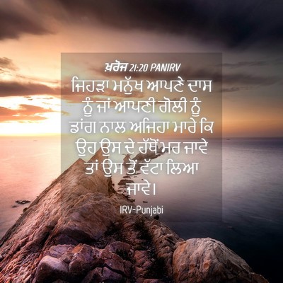 Picture 04 - ਖ਼ਰੋਜ 21:20 PANIRV - ਜਿਹੜਾ ਮਨੁੱਖ ਆਪਣੇ - Bible Verse Picture