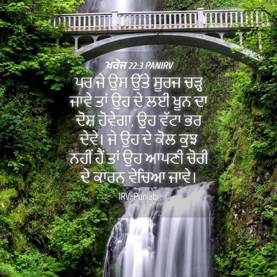 Picture 04 - ਖ਼ਰੋਜ 22:3 PANIRV - ਪਰ ਜੇ ਉਸ ਉੱਤੇ ਸੂਰਜ - Bible Verse Picture