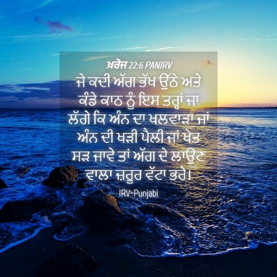 Picture 04 - ਖ਼ਰੋਜ 22:6 PANIRV - ਜੇ ਕਦੀ ਅੱਗ ਭੱਖ ਉੱਠੇ - Bible Verse Picture