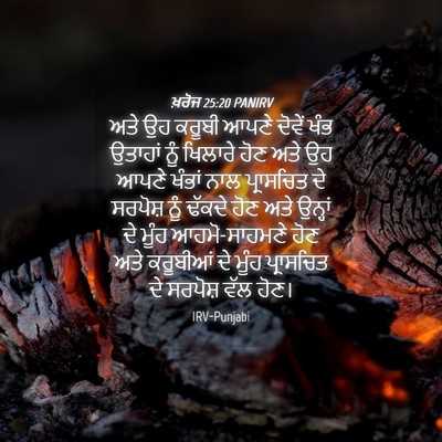 Picture 04 - ਖ਼ਰੋਜ 25:20 PANIRV - ਅਤੇ ਉਹ ਕਰੂਬੀ ਆਪਣੇ - Bible Verse Picture