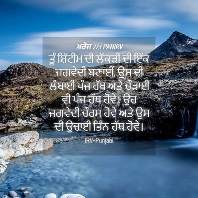Picture 04 - ਖ਼ਰੋਜ 27:1 PANIRV - ਤੂੰ ਸ਼ਿੱਟੀਮ ਦੀ - Bible Verse Picture