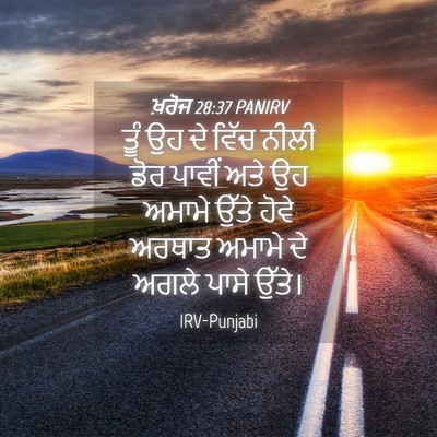 Picture 04 - ਖ਼ਰੋਜ 28:37 PANIRV - ਤੂੰ ਉਹ ਦੇ ਵਿੱਚ ਨੀਲੀ - Bible Verse Picture
