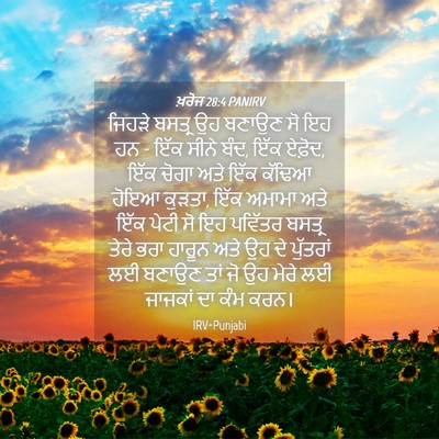 Picture 04 - ਖ਼ਰੋਜ 28:4 PANIRV - ਜਿਹੜੇ ਬਸਤ੍ਰ ਉਹ - Bible Verse Picture