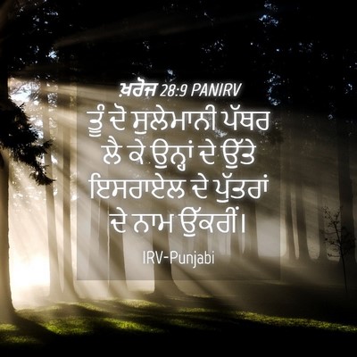 Picture 04 - ਖ਼ਰੋਜ 28:9 PANIRV - ਤੂੰ ਦੋ ਸੁਲੇਮਾਨੀ - Bible Verse Picture