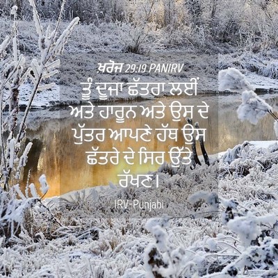 Picture 04 - ਖ਼ਰੋਜ 29:19 PANIRV - ਤੂੰ ਦੂਜਾ ਛੱਤਰਾ ਲਈਂ - Bible Verse Picture