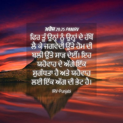Picture 04 - ਖ਼ਰੋਜ 29:25 PANIRV - ਫਿਰ ਤੂੰ ਉਨ੍ਹਾਂ ਨੂੰ - Bible Verse Picture