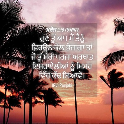 Picture 04 - ਖ਼ਰੋਜ 3:10 PANIRV - ਹੁਣ ਤੂੰ ਆ। ਮੈਂ - Bible Verse Picture