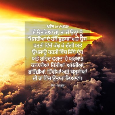 Picture 04 - ਖ਼ਰੋਜ 3:8 PANIRV - ਮੈਂ ਉਤਰਿਆ ਹਾਂ, ਤਾਂ - Bible Verse Picture