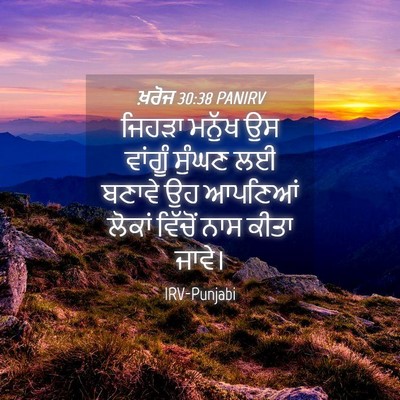 Picture 04 - ਖ਼ਰੋਜ 30:38 PANIRV - ਜਿਹੜਾ ਮਨੁੱਖ ਉਸ - Bible Verse Picture