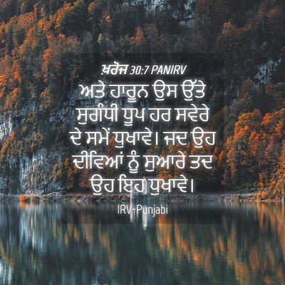 Picture 04 - ਖ਼ਰੋਜ 30:7 PANIRV - ਅਤੇ ਹਾਰੂਨ ਉਸ ਉੱਤੇ - Bible Verse Picture